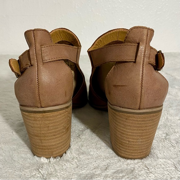 Lucky Brand Kerne Brown Leather Peep Toe Bootie Sandals Women’s Size 9M - Picture 5 of 12